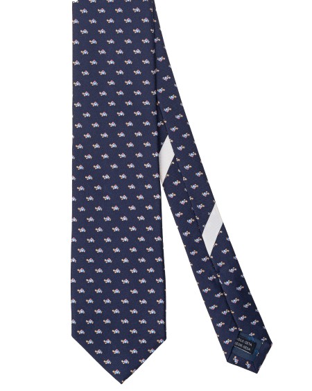 Shop SALVATORE FERRAGAMO  Cravatta: Salvatore Ferragamo cravatta in jacquard di seta.
Decorata da un pattern di mini tartarughe.
Fondo a 7 cm.
Composizione: 100% seta.
Made in Italy.. 350706 4 OTTAVIA-001 751104